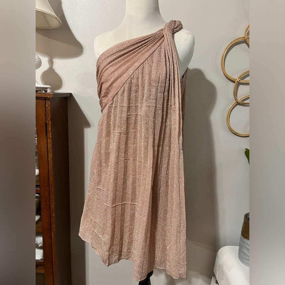 HALSTON CLARE DRESS IN SHIMMER JERSEY